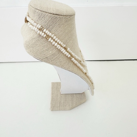 Genuine Pearl & Gold-Colored Bead Necklace White 38" - Picture 6 of 8